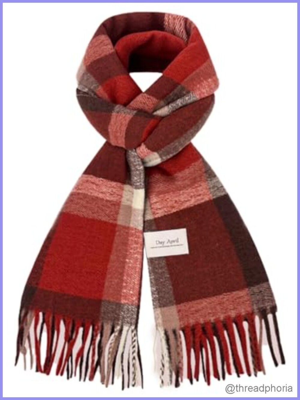 Wool Blend Fringe Plaid Wrap Scarf Shawl Winter Warm Oversized Blanket Scarf